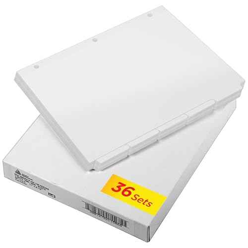 Avery Binder Tabs Divider ? Bulk 5?Tab Write?On Design, Tear?Resistant Reinforced Holes, Fits Standard 3?Ring Binder, White Recycled Index Paper, 36 Sets ? Ideal for Students & Offices