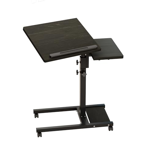 TigerDad Mobile Adjustable Height Laptop Stand PC Portable Laptop Swivel Table Rolling Table with Wheels Caster and Mouse Pad (Dekuwood)