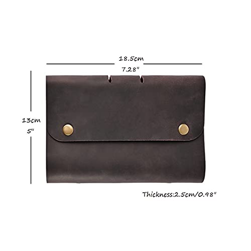 Premium Leather Refillable Journal - Handmade 6 Ring Real Leather Notebook with A6 Fill Paper, 7.28x5 Inches Brown Vintage Diary for Travel and Business Lovely Christmas Gift Journals