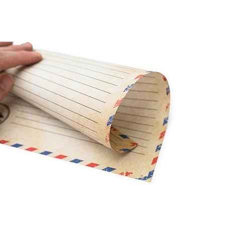 60 Pack Airmail Paper and Envelopes Set - Blue Writing Paper for Invitations, Love Letters, Letters to Troops, Christmas Letter - 8.5 x 11 Inch