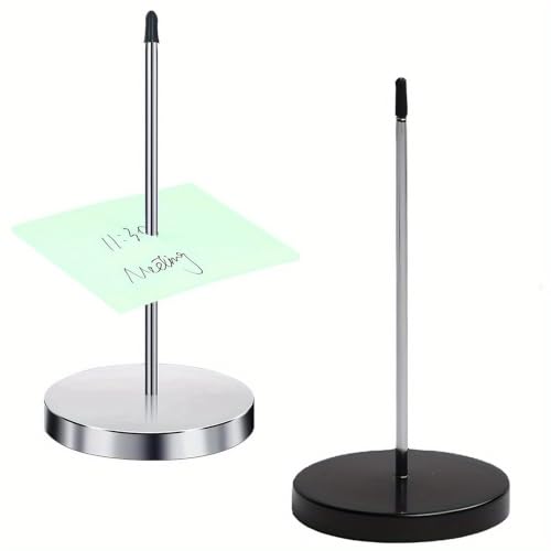 Silvery + Black 2-Pack Stainless Steel Bill Forks, Restaurant Menu Holders