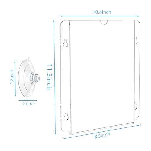 Pecmuikee Acrylic Window Sign Holder Suction Cups 8.5 x 11,Clear Acrylic Frames Wall Mount Advertising Signage Sign Holder for Glass Door Mall, Office, Home, Store, Restaurant (2 Pack)