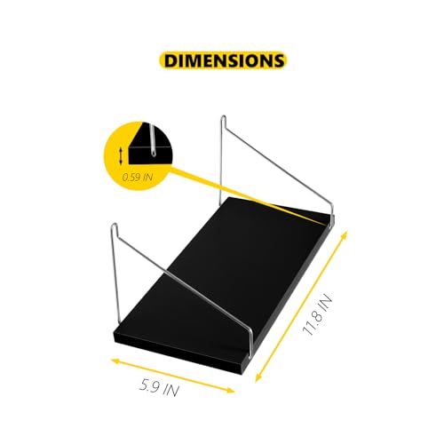 CHONIC Black Fabric Cubicle Shelf with Hooks, 11.8' Office Wall Storage