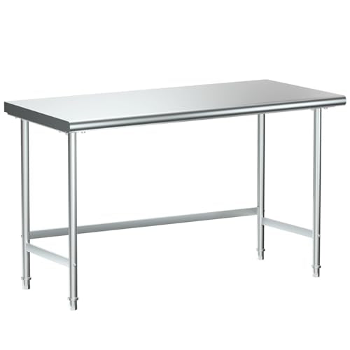 Treshin 24x60 Inch Open Base Commercial Stainless Steel Work Table