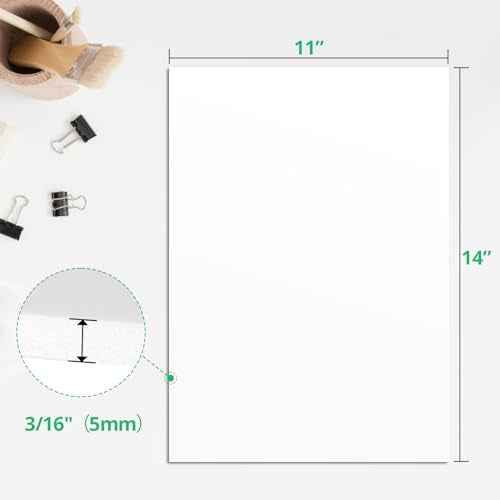 CreGear Foam Boards 5 Pack, 11" x 14" Foam Core Board for Projects, 3/16" Thick White Poster Board Sheets for Signboards, Arts and Crafts, Framing, Display