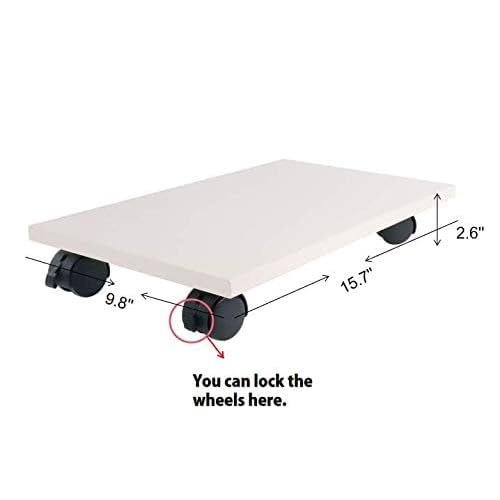 Under Desk Printer Stand with 4 Wheels & Rolling Cart Design - Heavy-Duty Movable Organizer for Printer, Copier, CPU Under Desk | Space-Saving Office Shelf (34 * 29 * 6.6 White)