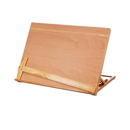 DJAR A3 Drafting Table Easel, Adjustable Portable Beech Wood Drawing Sketching Board, 5 Positions, Natural