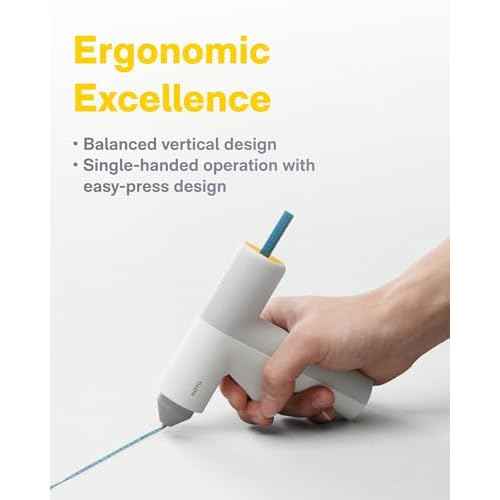 HOTO Cordless Hot Glue Gun, Minimalist Style, 30s Heating Fast, Smart Power-off, Compact Size, Intelligent Temperature Control, USB-C Rechargeable,10 Glue Sticks for Crafts, DIY Arts, Home Repairs