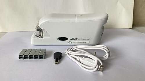 Electric Stapler with Dual Power USB or Battery, 20-Sheet Capacity, No. 10 Staples, White