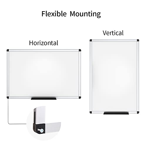VIZ-PRO Magnetic Whiteboard 36x24 Inches Dry Erase Wall Board with Accessories