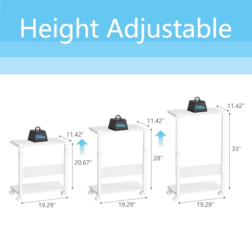 Height Adjustable PC Tower Stand with Charging Hub and RGB Lighting