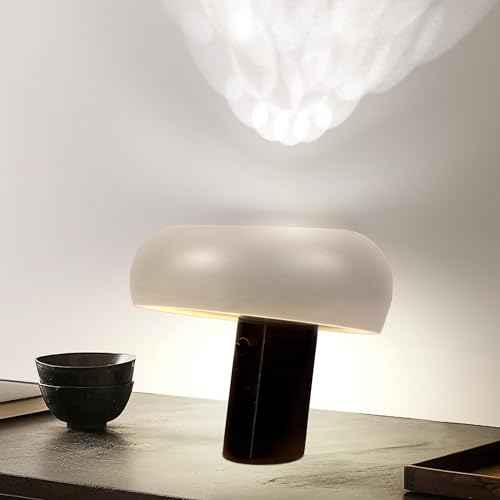 Brightech Kingpin Desk Lamp - Small LED Table Light for Bedroom, Office - Modern Bedside and Side Table With Marble Base, Metal Dome Shade - Dimmable Reading Light for Living Room and Dorm - Black