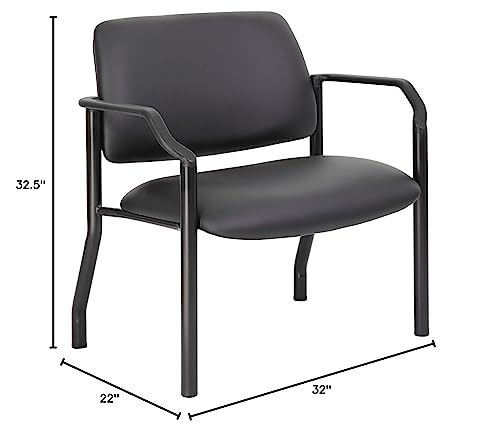 Boss Office Products Guest Chair 500 lb Weight Capacity, Black Vinyl Upholstered Chair