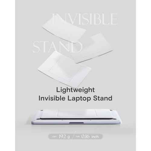 MOFT Invisible Laptop Stand for Desk, Stick-Free Tablet and Computer Stand with Dual-Angle, Foldable&Portable Laptop Riser Holder, Fits 7-11" Tablets&11-14" Laptops, Misty Cove (Non-Adhesive Version)