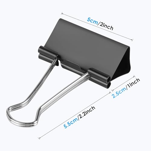Ufmarine Extra Large Binder Clips 2 inch, (144 Pcs) Big Paper Clips for Office