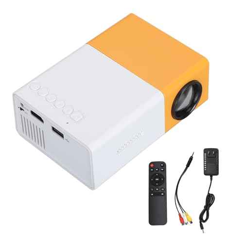 Mini Projector, Full HD 1080P Home Theater Video Projector Proyector, Portable Projector for Cartoon, 4:3 24 to 60 Inch Movie Projector with Remote Control and AV Cable (US)