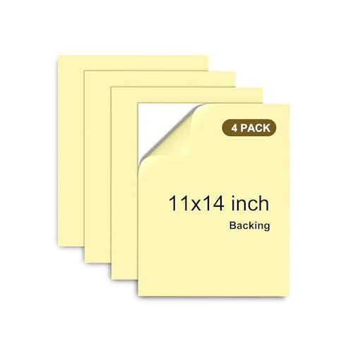 Upgraded 4 Pack Self Stick Mounting Board, Acid Free 11 X 14 inch Sticky Board for Cross Stitch, Self Adhesive Photo Backing Supplies for Framing Picture Embroidery Needlework Craft