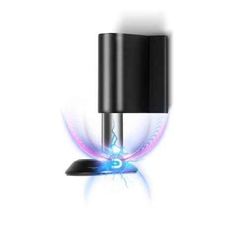 2 Pack Magnetic Door Stoppers Retractable Bottom of Door Holder No Drilling Mount Heavy Duty Floor Door Stop with Screws and Adhesive Catch Door Keep Door Open Matte Black MB-2