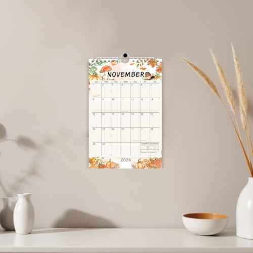 Guasslee Small Wall Calendar 2026-2027,18 Months Mini Desktop/Wall Calendar Runs from Jan. 2026 to Jun. 2027, Vertical 6" x 9" Monthly Notepad Planner with Thick Paper for School Office Home Fridge