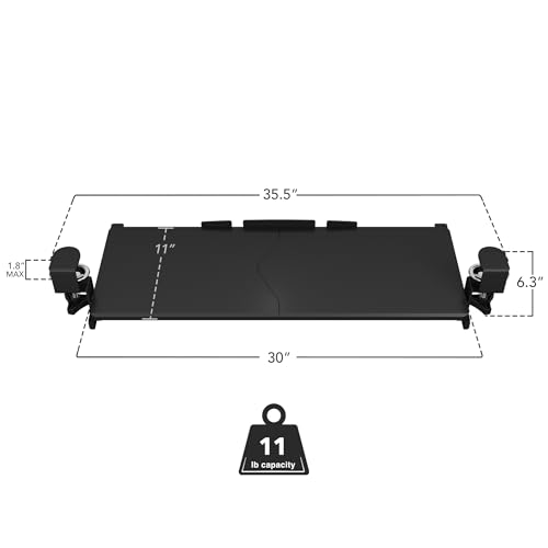 Mount-It! Keyboard Tray Under Desk Pull Out with Extra Sturdy C Clamp Mount (30" x 11")