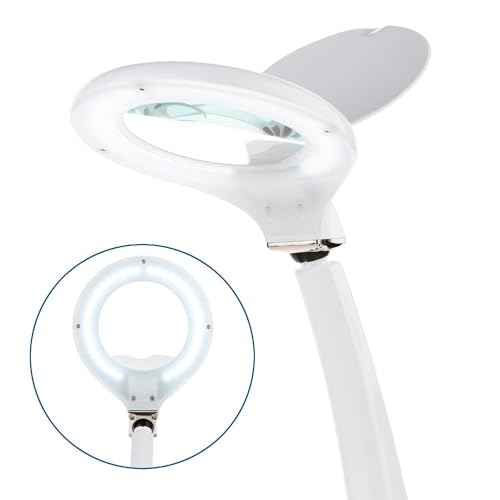 AmScope - 40 LED Adjustable Tabletop Magnifying Lamp with 4¡± Glass Lens and 1.75X and 4X Magnifications - MAGLED-8093-A