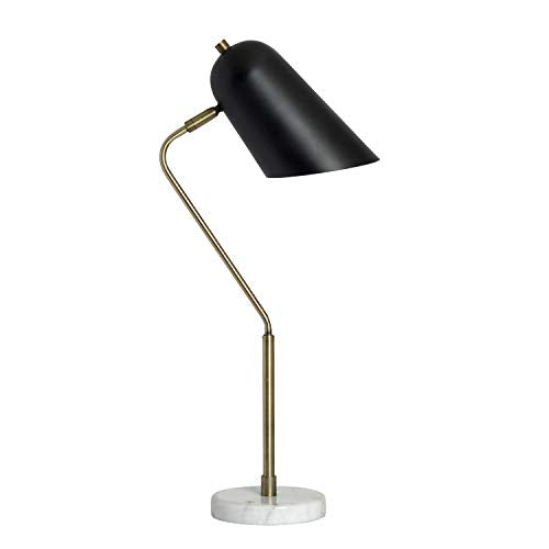 Elegant Designs LD1058-ABS Antique Brass and Marble Base Arched Desk Lamp