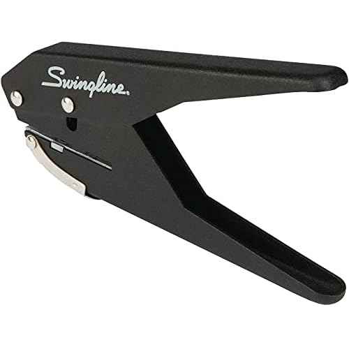 Swingline 1 Hole Punch, 20 Sheet Capacity Hole Puncher, Low Force Plier Paper Punch, Black & Silver (74017)