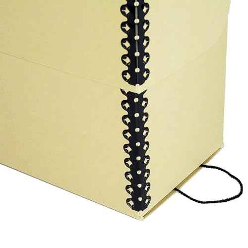 Lineco Archival Document Storage Box with Metal Edge, Acid-Free Tan Boxboard, Organize and Store Files, Prints, Photos, Legal-Sized Case 15.5" x 10.5" x 5" Wide, Pack of 2