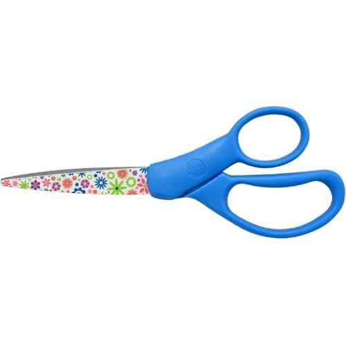 Westcott Fun and Fashionable Student Scissors for Ages 12+, Stainless Steel Floral-Printed Blades, Back-to-School, School Supplies, Classroom Supplies, 7-Inch