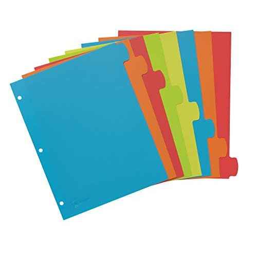Avery Big Tab Write & Erase Durable Plastic Dividers for 3 Ring Binders, 8-Tab Set, Bright Multicolor, 1 Set (16130)