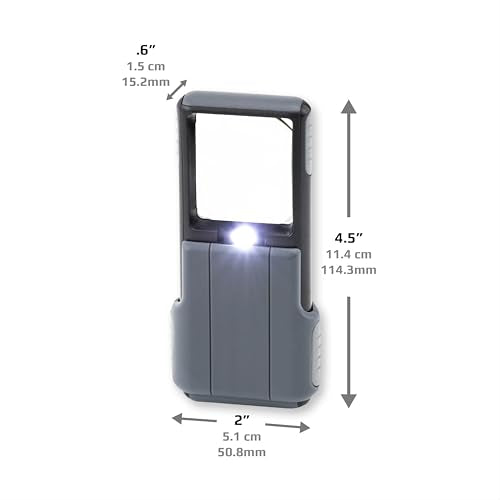 Carson MiniBrite LED Lighted Magnifier 5X with Protective Sleeve - Single Pack