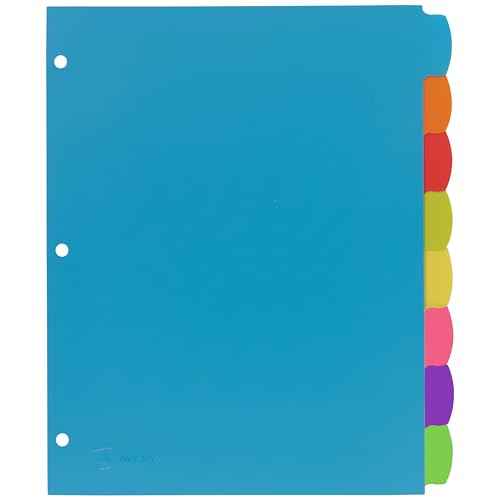 Avery Big Tab Write & Erase Durable Plastic Dividers for 3 Ring Binders, 8-Tab Set, Bright Multicolor, Pack of 6 Sets (16130)