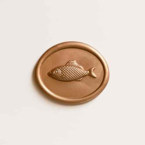 3D Harbor Wax Seal Stamp, Fish Motif Ocean Theme - for Wedding Invitations, Gift Wrapping, Crafts and Art Project