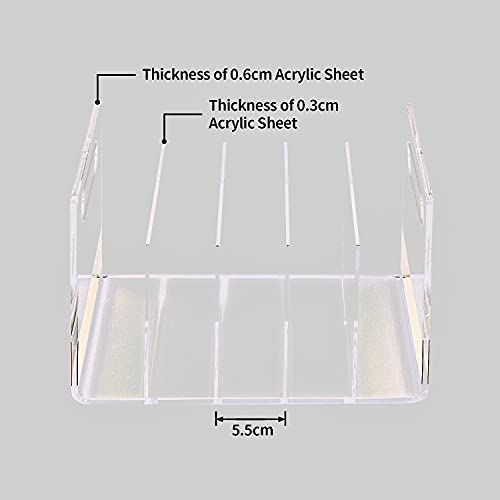 Mouchoi Modern Acrylic Desk File Organizer, Clear File Organizer, Acrylic Magazine Holder, 5 Compartments, Gold Trim