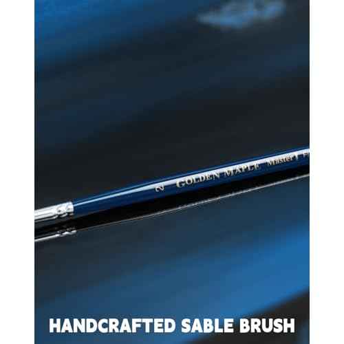 Kolinsky Sable Brushes, Golden Maple Miniature Paint Brushes Natural Hair Professional Pointed Round Brush for Model Painting, Watercolor Details, Acrylic Gouache Inks Painting, Size 2 1 0 00 5/0