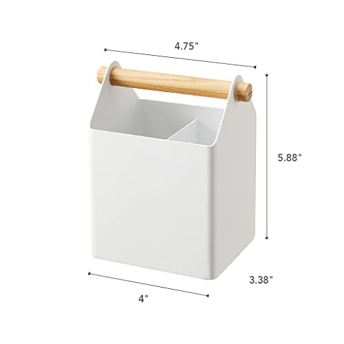 Yamazaki Home Tosca Desk Organizer - Stationary Holder For Office & School Supplies - Pens - Steel + Wood