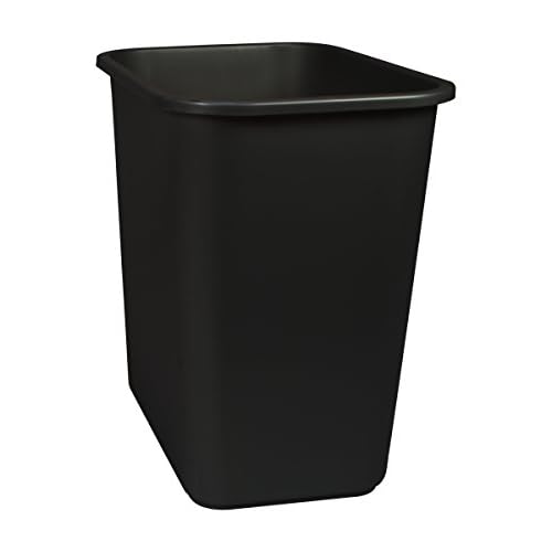 Storex Medium Waste Basket, 15 x 10.5 x 15 Inches, Black, Case of 6 (STX00710U06C)