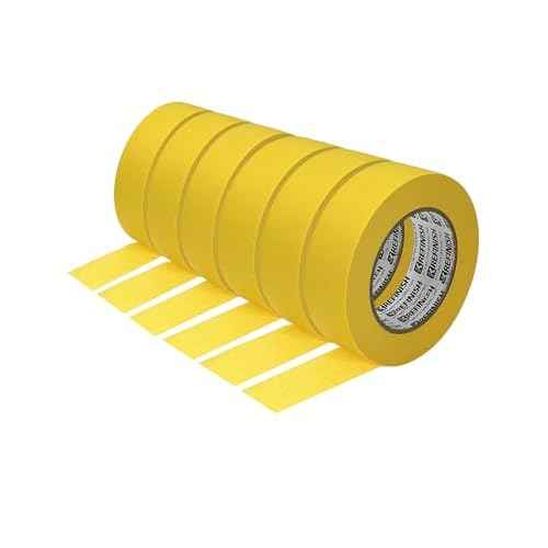 Painters Tape for Cars Vehicles Paint Tape Auto Body Yellow Masking Tape Heat Resistant Automotive Removable No Residue Painting Tape Bulk Set for Paint Booth, 1.41in-60 yards/6rolls