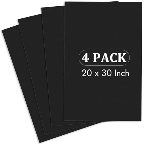 Elcoho 4 Pack Black Foam Boards 20 x 30 Inch Thick Double-Sided Poster Boards for Crafts & Projects
