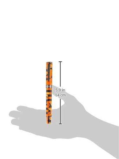 Conklin Stylograph Mosaic Fountain Pen Orange/Black – Gunmetal Accents – Stub Nib – Premium Writing Instrument – Ideal Gift for Pen Lovers