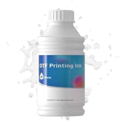 GEVANCY¢ç DTF Ink White 500ml, Upgraded Anti Sedimentation Formula Premium Transfer Ink for DTF Printer Refill Compatible with XP600 I1800 F1080 DX5 DX7 8550 and More