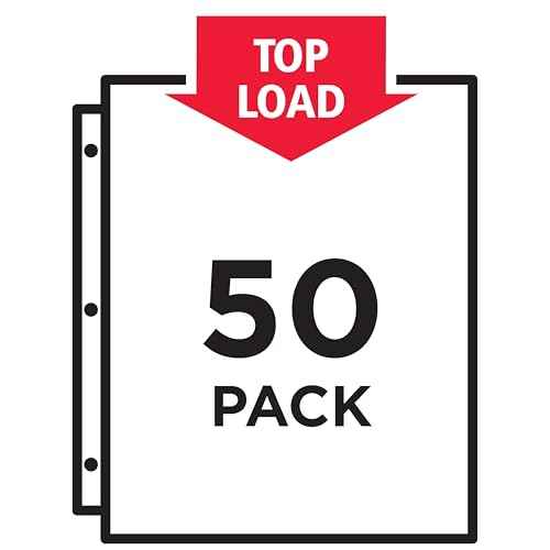 Heavyweight Easy Load Diamond Clear Sheet Protector, Side: 3-Hole Punched, Top Load 8.5 x 11 Insert, Clear Front, 200/Box