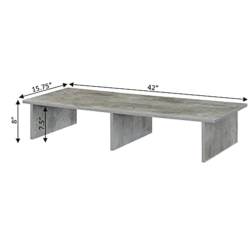 Convenience Concepts Designs2Go Wide TV Riser 42", for TVs up to 46" - Contemporary TV or Computer Riser for Living Room, Modern Office, Den, Faux Birch