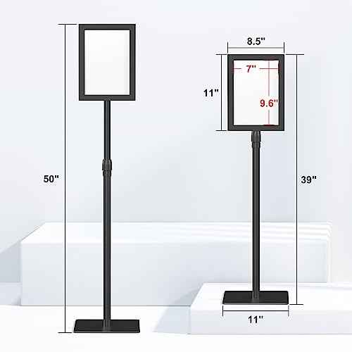 Relx Adjustable Outdoor Sign Holder Stand for Display - Floor Sign Stand with Base for Business Retail Events 8.5x11 inches