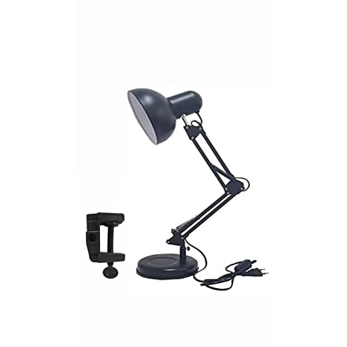 Adjustable Clamp Desk Lamp 26" Height, Swing Arm Architect Metal Table Lamp, Gooseneck and 360¡Æ Rotating Shade, E26 Base (BULB NOT INCLUDED) Black Clip-On Light for Office, Study, Reading, Crafting