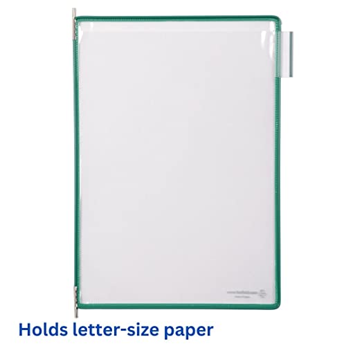 Tarifold Green Letter Size Pivoting Document Pockets - 10 Pack
