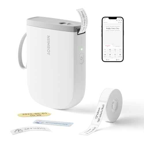NIIMBOT D11 New Version Label Maker Machine with Tape,300DPI Bluetooth Label Printer, Portable Thermal Printer,Sticker Maker for Organizing Home Office School,White