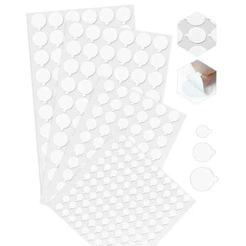 FIVEIZERO Double Sided Adhesive Dots, 0.4", 0.6", 0.8" Clear Removable Glue Sticky Dots for Wall Hanging, Poster, Picture, Balloon Decoration, Waterproof No Trace Mounting Putty, Heavy Duty (280pcs)