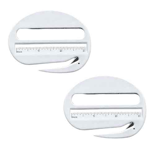 Envelope Opener, Letter Opener Envelope Slitter, Mail Opener Tool Package Opener Cutter, with Pointed End & Magnifying Glass & Scale (2PCS)