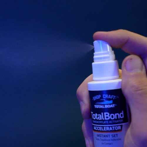 TotalBoat CA Glue Accelerator Spray - TotalBond Activator Spray Instantly Dries Cyanoacrylate Super Glue - 2 oz
